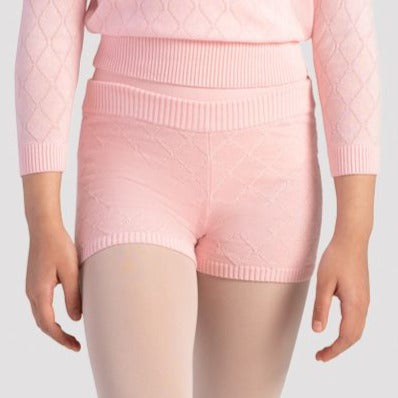Bloch Child Candy Pink Diamond Knit Shorts CR3544