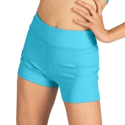 Danznmotion Child Blue Hi Waist Short 22406C-BLU