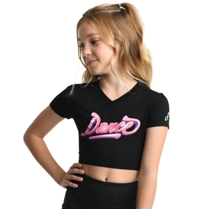 Danznmotion Child Dance Script Crop Top 23301C