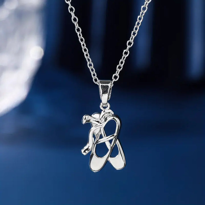 GB Silver Ballet Shoe Necklace BSN-SLV