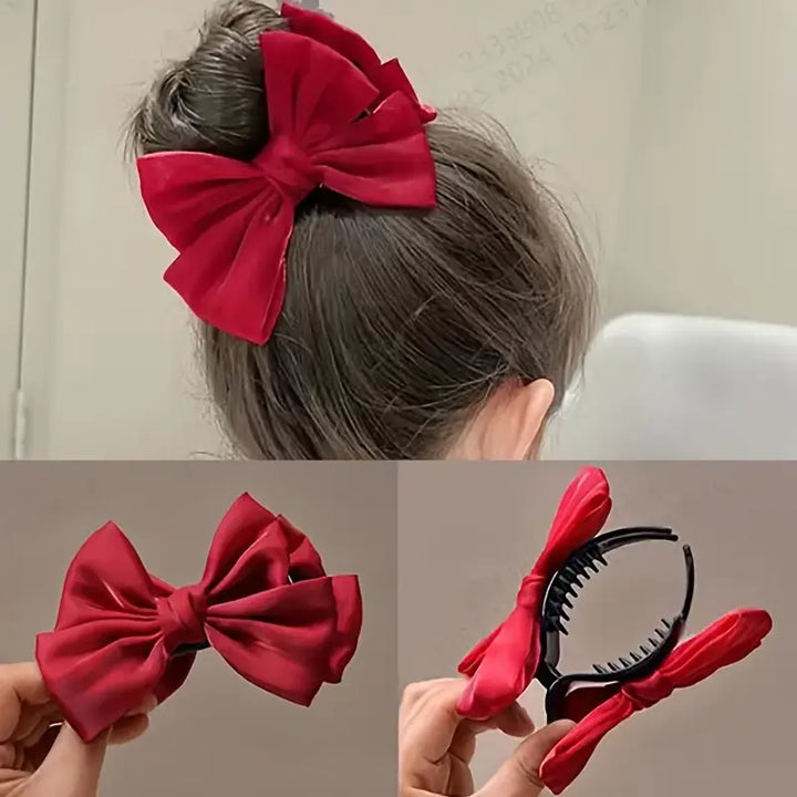 GB Burgundy Bow Clip