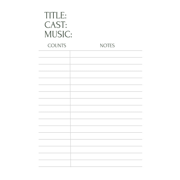 NBD Choreography Notebook