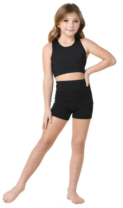 Danznmotion Child Black Hi Waist Short 22406C-BLK