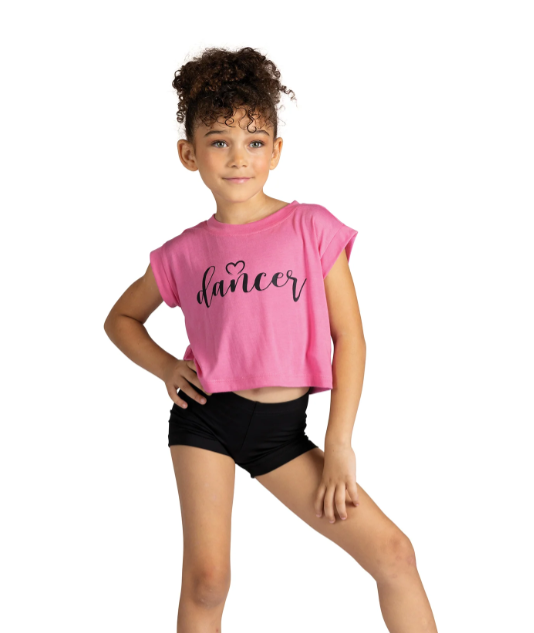 Danznmotion Child Dancer Heart Crop Tee 24317C