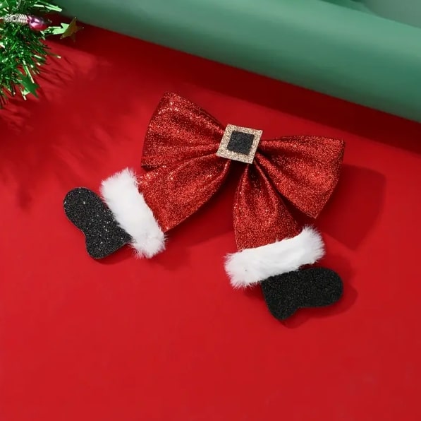 GB Santa Boots Hair Bow SBHB-24