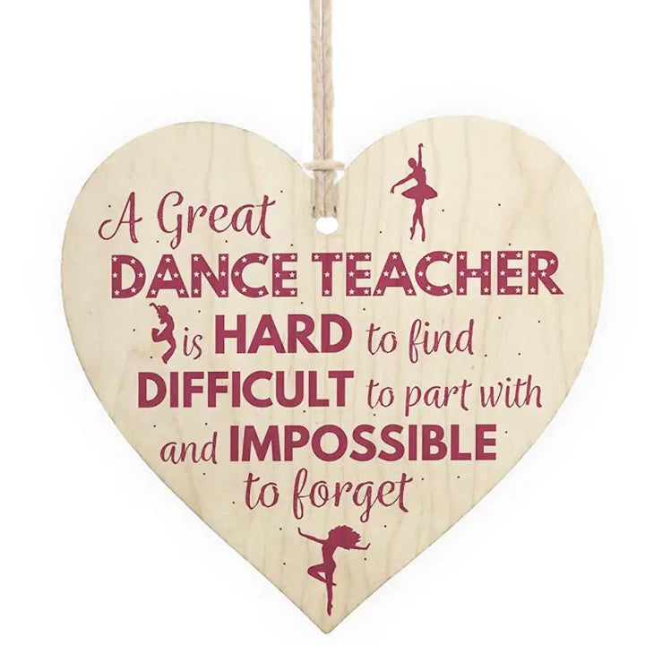 GB Boutique Dance Teacher Heart Plaque GB-DTHP23
