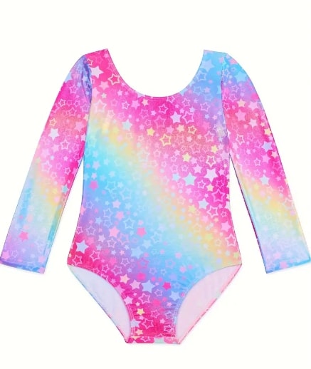 Gabie's Child Rainbow Star Long Sleeve Gym Suit RSGS-24