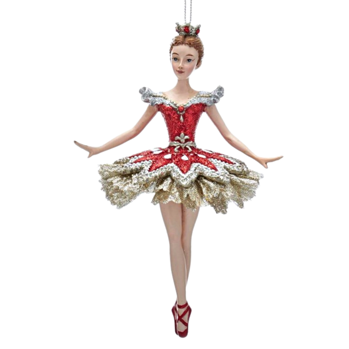 Kurt Adler Ruby Ballerina Ornament E0340