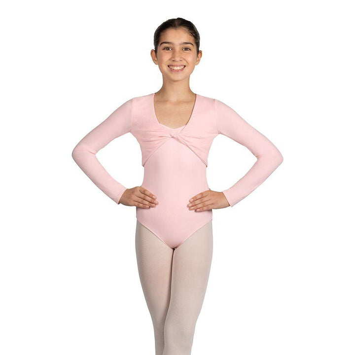 Mirella Child Pink Full Slv Twist Top M748C