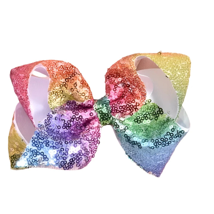 GB Rainbow Sparkle Clip Bow PPB-24