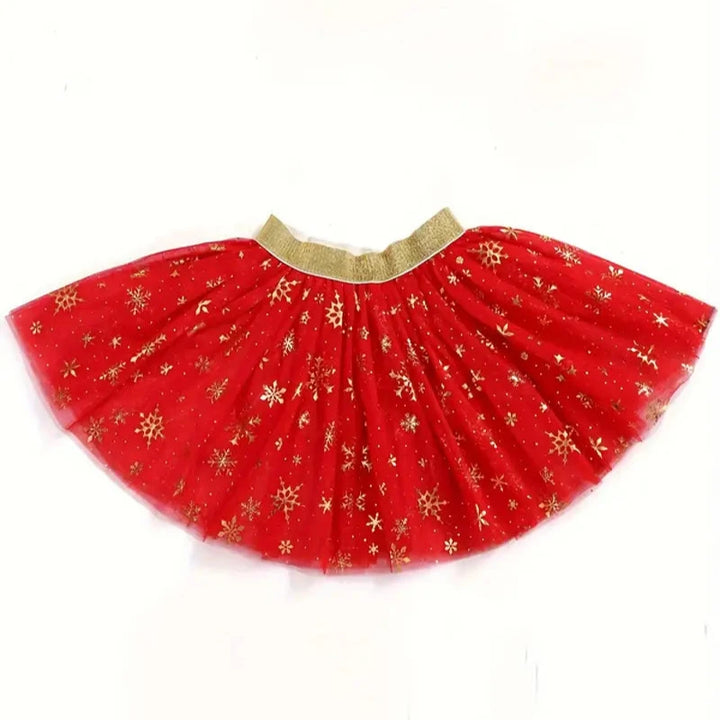 GB CH Red Snowflake Tutu Skirt