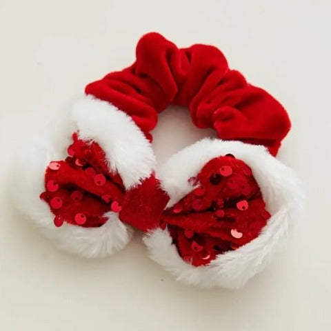 GB Red Sequin Bow Scrunchie