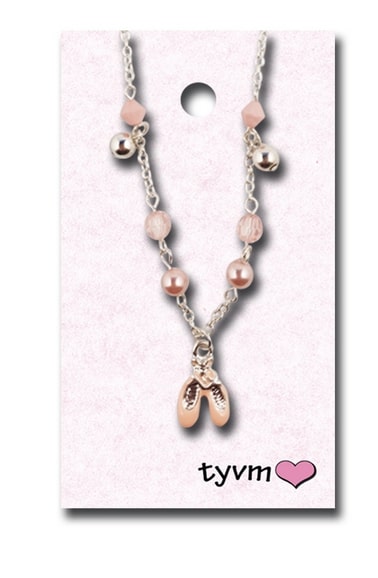 TYVM Pink Pearl Ballet Necklace 17010-N