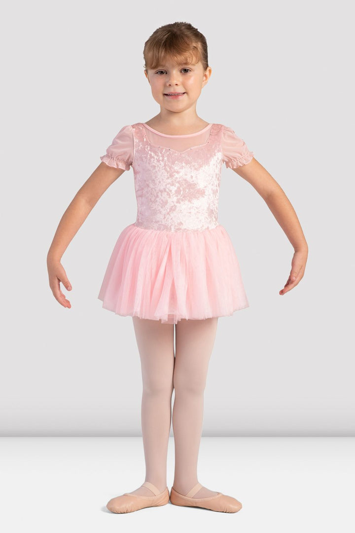 Bloch Child Candy Pink Velvet Dress CL4132