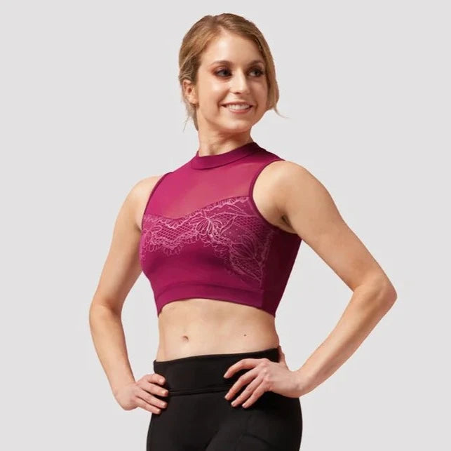  Bloch Adult Lace Mock Crop Top Z0195 Gabie’sBoutique Newmarket Ontario - Local Pick-Up and Canada Wide Shipping 