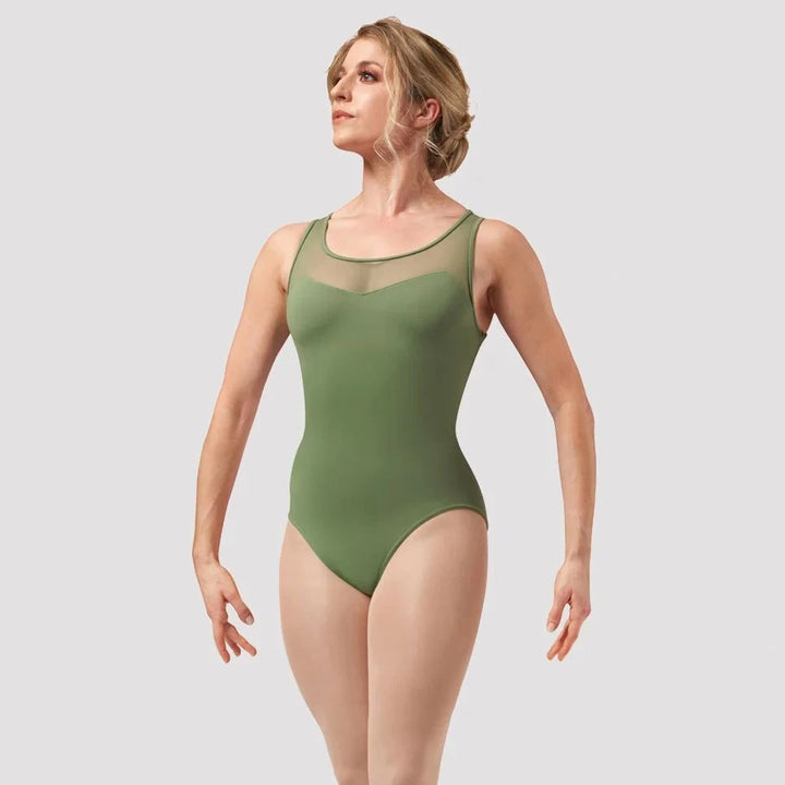 Bloch Adult Sage Lace Mesh Tank Leotard L4155-SGE Gabie’sBoutique Newmarket Ontario - Local Pick-Up and Canada Wide Shipping 