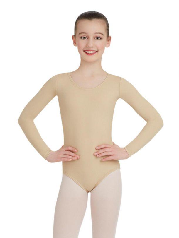 Girls Long Sleeve Skin Leotards Adult Nude Ballet Leotard Ballet